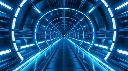 wallpaper futuristic sci-fi space tunnel led lights