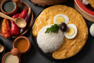 Aji de gallina chicken cream plate lunch dish peru peruvian food