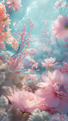 3. **Ethereal Enchantment**: Feature a captivating 3D artwork with dreamy pastel hues and ethereal textures, leaving ample space for a caption that invites viewers to experience the enchanting beauty