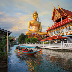 The Big Seated Buddha Statue (Buddha Dhammakaya Dhepmongkol) at Wat Paknam Phasi Charoen (temple)...