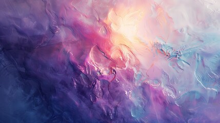Fototapeta premium Celestial Canvas: A symphony of swirling colors, the abstract artwork invites the viewer to lose themselves in a world of pure imagination. With hues of purple, pink and gold.