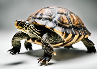 Fototapeta premium Turtle against a white background.