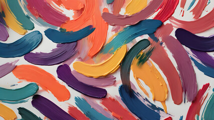 Obraz premium Set of colorful brush strokes, lines, hand painted design elements. Textures, backgrounds for text. Rough grunge edges.