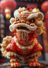 Lion Dance in Celebration of the Chinese New Year