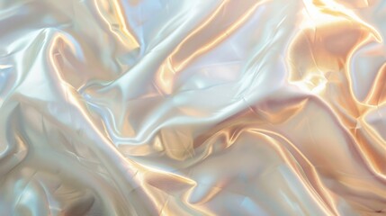 Obraz premium Opalescent Silk: The shimmering, opalescent silk undulates in soft, graceful folds, its lustrous surface reflecting light to create a mesmerizing display of color and texture.