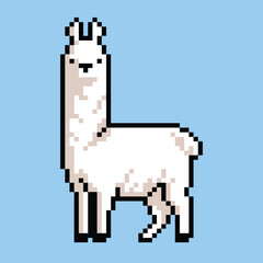 Cute llama pixel art illustrations vector © NADISTUDIO