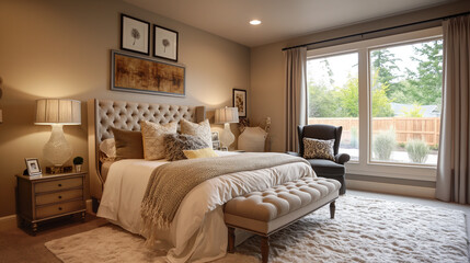 modern cozy bedroom interior design 