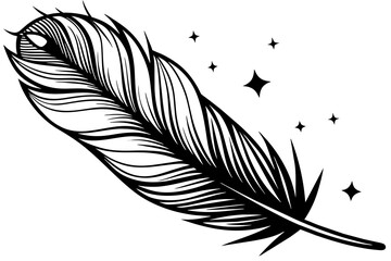 feather-floating-in-the-air vector illustration 