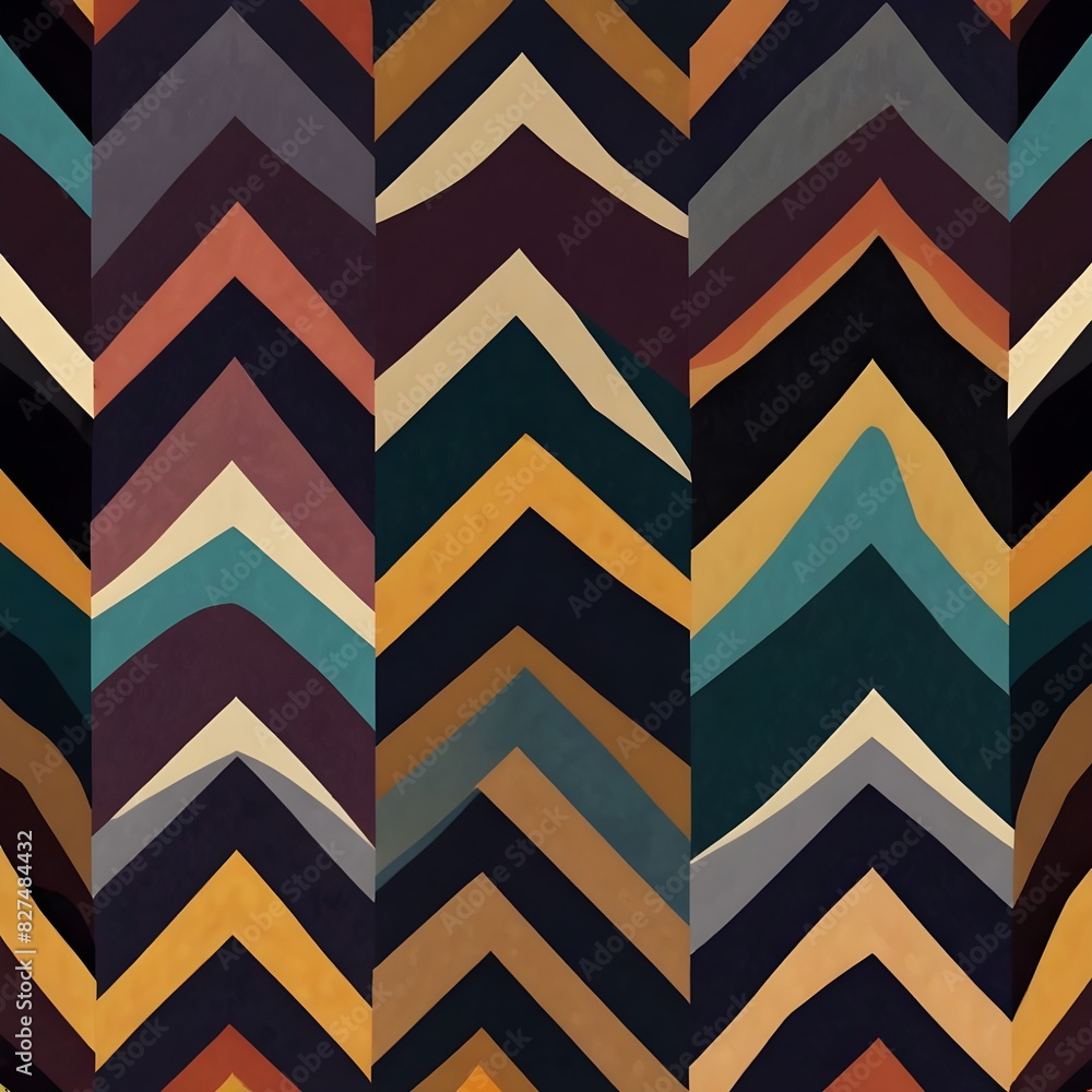 Poster zig zag vector geometric wave seamless pattern background design image. wave geometric vector image 