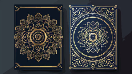 Cards with mandala pattern. Vector Flyer oriental designs