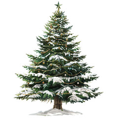 christmas tree isolated on white