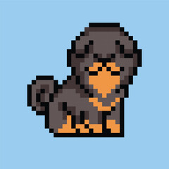 Tibetan mastiff pets pixel art illustrations vector 