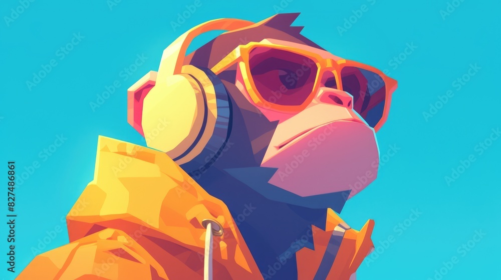 Poster check out this hilarious monkey icon design in a 2d illustration standing out all on its own