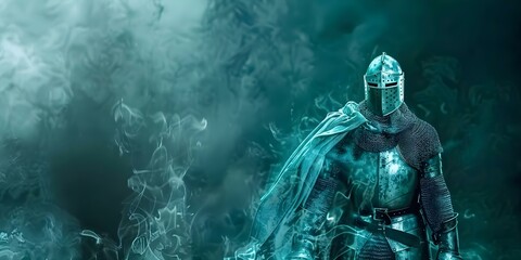 Fototapeta premium Embark on an Exciting Adventure with a Courageous Knight in Enchanted Lands. Concept Fantasy, Adventure, Knights, Enchanted Lands, Courageous