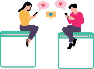 Boy and girl having a romantic conversation.