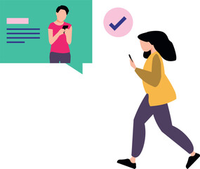 Girl talking to boy online.