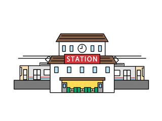 シンプルな駅のイラスト