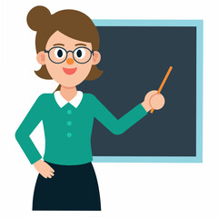 teacher and student vector artwork