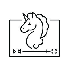 Fototapeta premium Fantasy film genre line black icon.