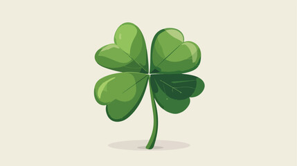 Clover with four leafs icon on light background. style P