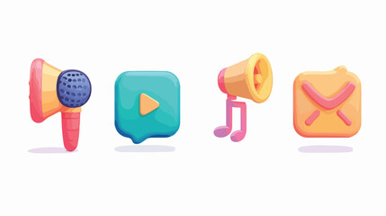 Communication chat icons Four . Icons for app ui designs