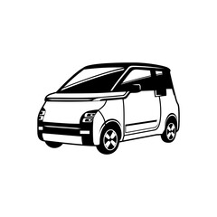 luxury electric car front view left side cartoon vector illustration