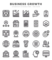 Set of Business Growth icons. Vector Illustration.