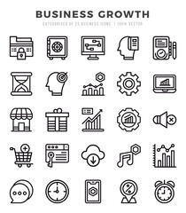 Set of Business Growth icons in Lineal style. Lineal Icons symbol collection.