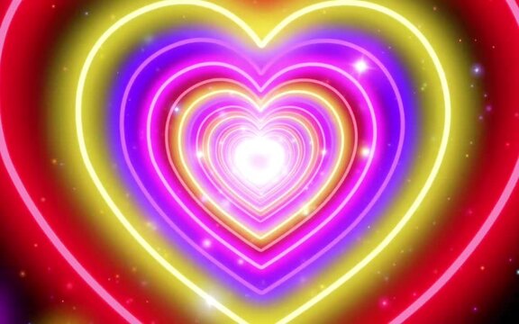 Video background illustration in the shape of a hypnotic heart logo, suitable for romance, Valentine's Day and wedding themes