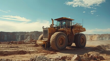 Heavy Machinery Operations: Depict the power and scale of heavy machinery in action at a construction site.