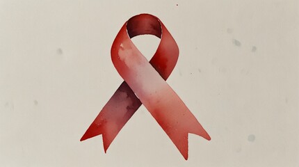 symbol hiv aids days watercolor painting