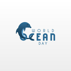World ocean day simple design, suitable for greeting card, poster, banner