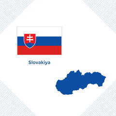 vector illustration of Slovakiya flag and map