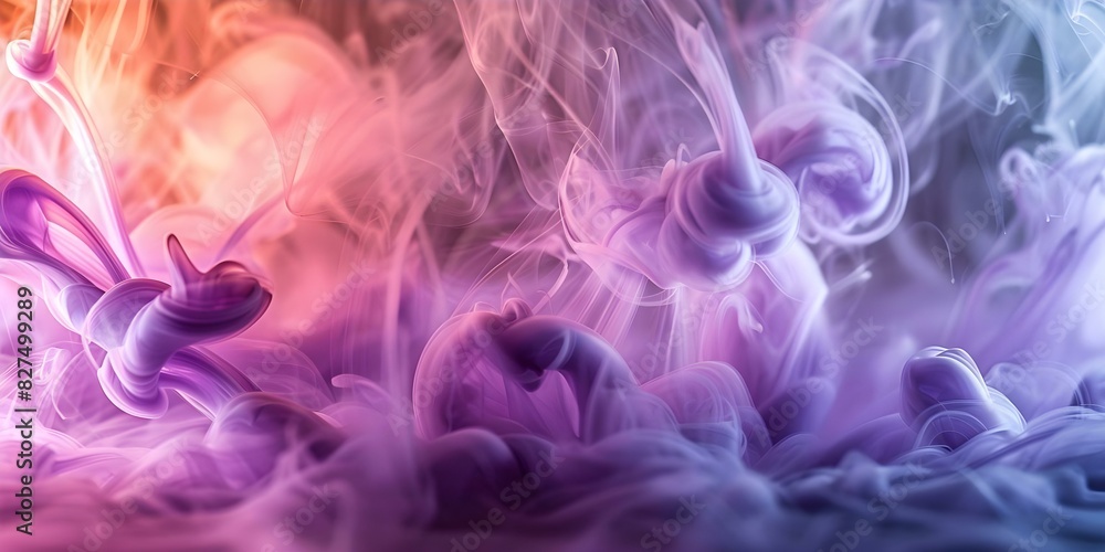 Poster dynamic background created by colorful abstract ink swirls mixing in water. concept abstract colors,