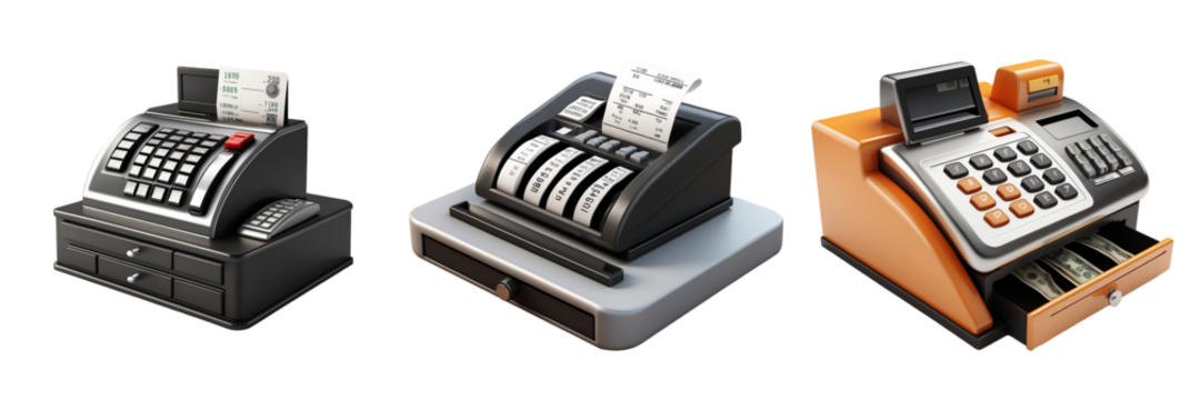 cash register isolated on transparent background
