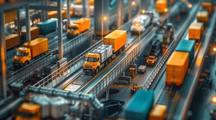 Fototapeta premium Logistics and Supply Chain: Illustrate the complexity of logistics and supply chain management