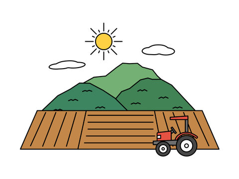 recommend clip art: シンプルな畑、農地のイラスト