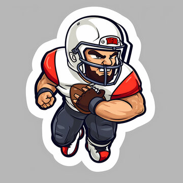 recommend clip art: American Football Player with Ball in field,Cartoon quarterback picture,vector illustration cartoon.