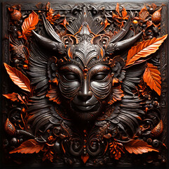 Fototapeta premium Art made from leather가죽으로 만든 예술품 Generative AI