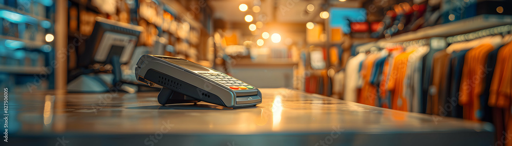 Poster modern and stylish mobile payment in fashion store high resolution photo realistic image of digital 