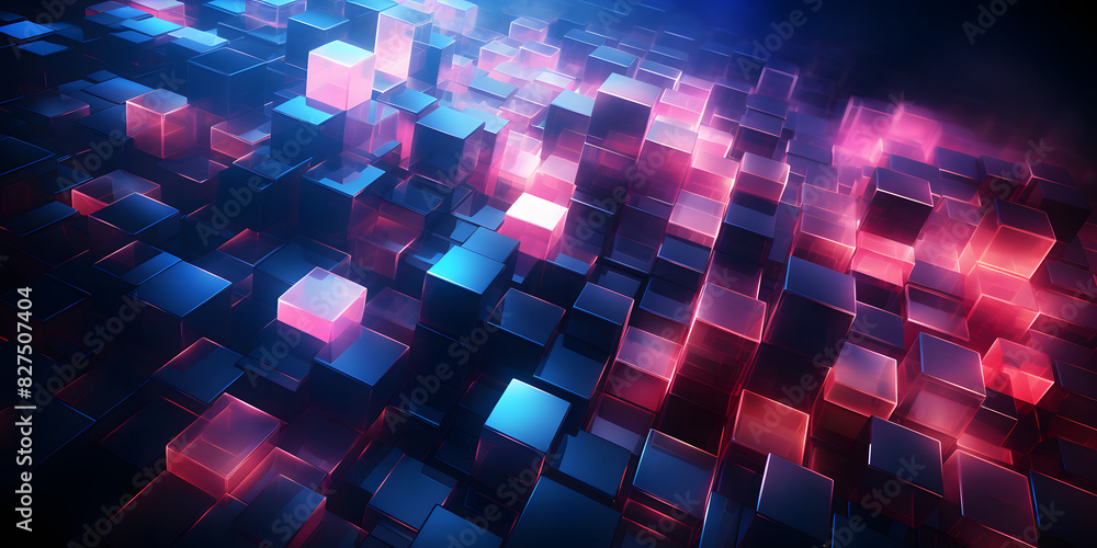 Wall mural Abstract cube pattern background.