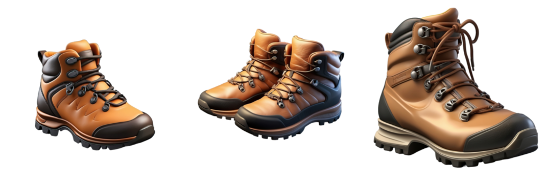 hiking boots isolated on transparent background