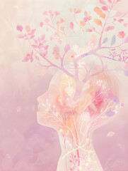On a soft background, a beautifully abstract anatomical tree displays vibrant pastel colors and detailed branching.