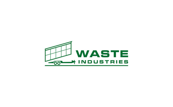 Dumpster truck waste  junk removal solution services logo design template