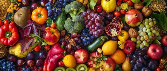 Naklejka na ściany i meble A creatively arranged assortment of fresh fruits