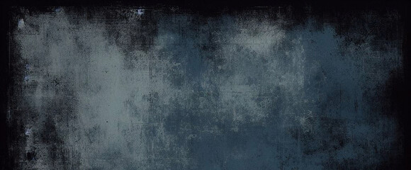 Obraz premium empty dark blue abstract cement wall and studio room with smoke float up the interior texture for display products wall background