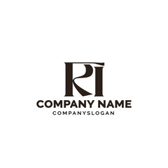 Letter RI logo design, vector logo design, illustration 