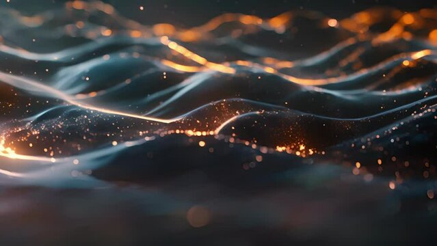 Cascading streams of glittering particles represent the elusive nature of exotic matter taunting scientists with their enigmatic properties.