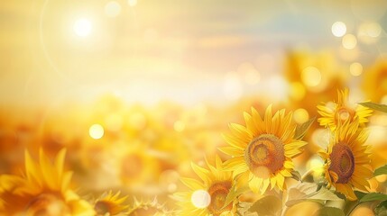 Obraz premium Radiant Sunflower Field: Blooming Beauty and Optimism in Nature