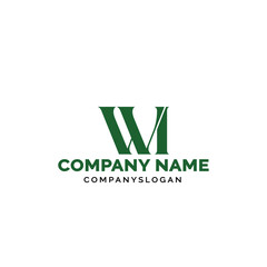 Letter WI logo design, vector logo design, illustration 